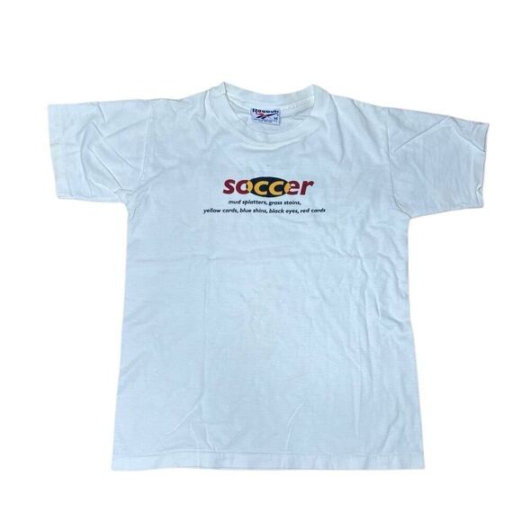 Vintage Reebok 90s Kids Soccer Shirt Medium - Picture 4 of 9